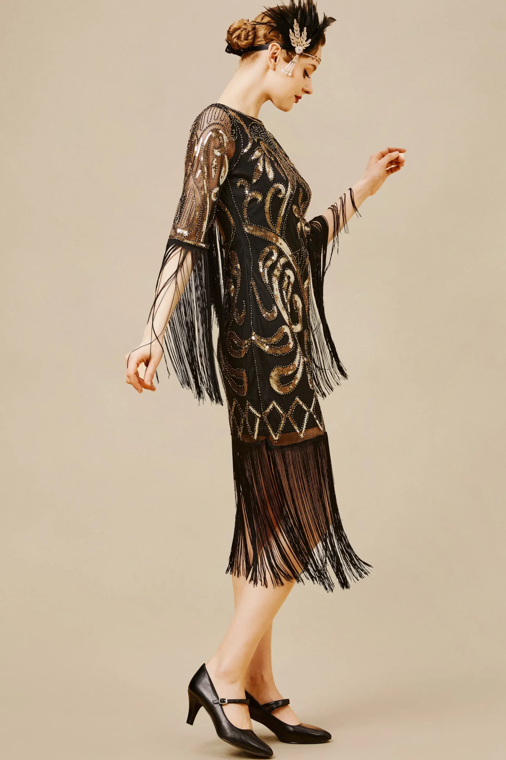 BABEYOND Dresses|Paisley Cut-Out Backless Fringe Dress