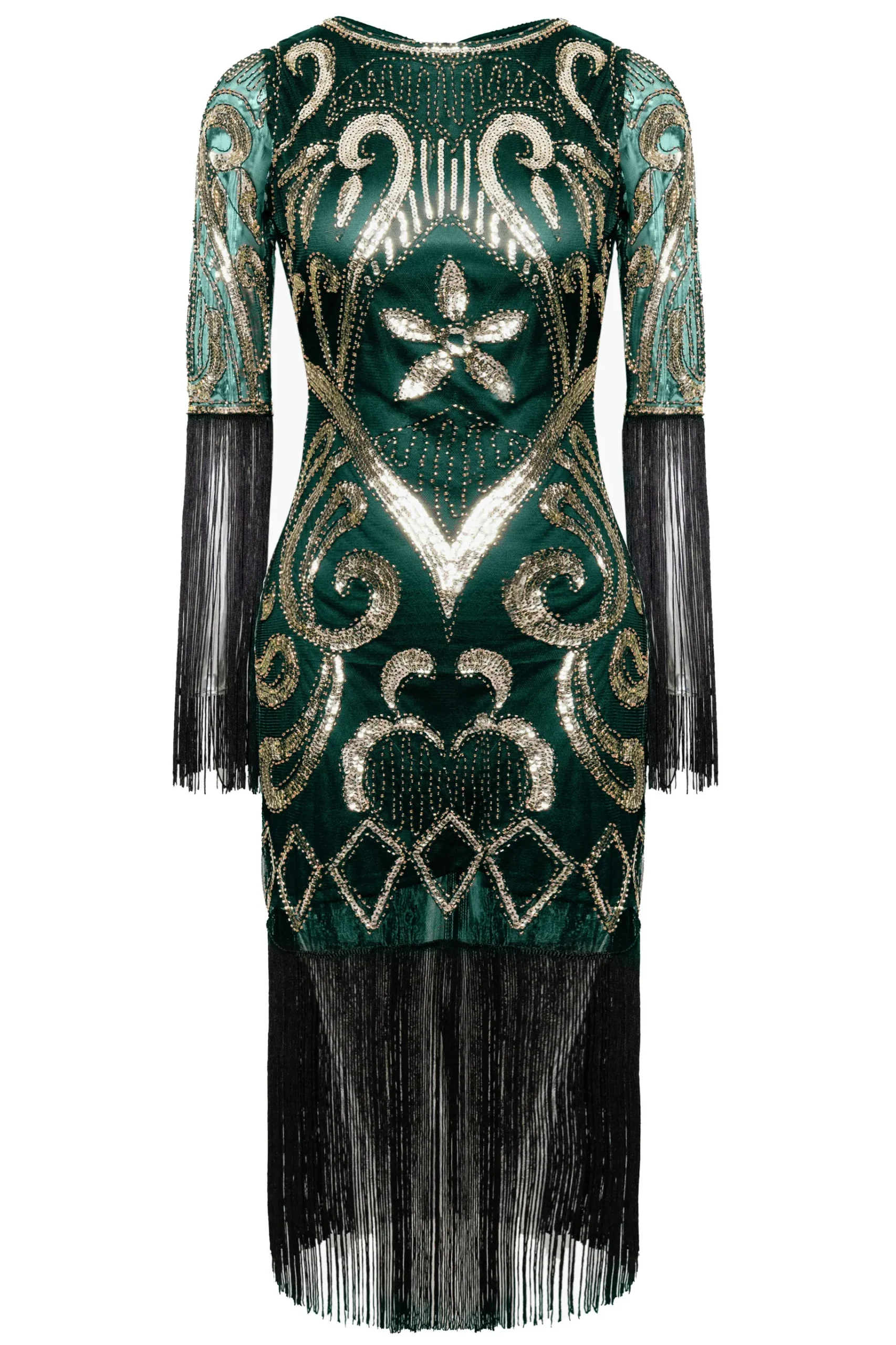 BABEYOND Dresses|Paisley Cut-Out Backless Fringe Dress