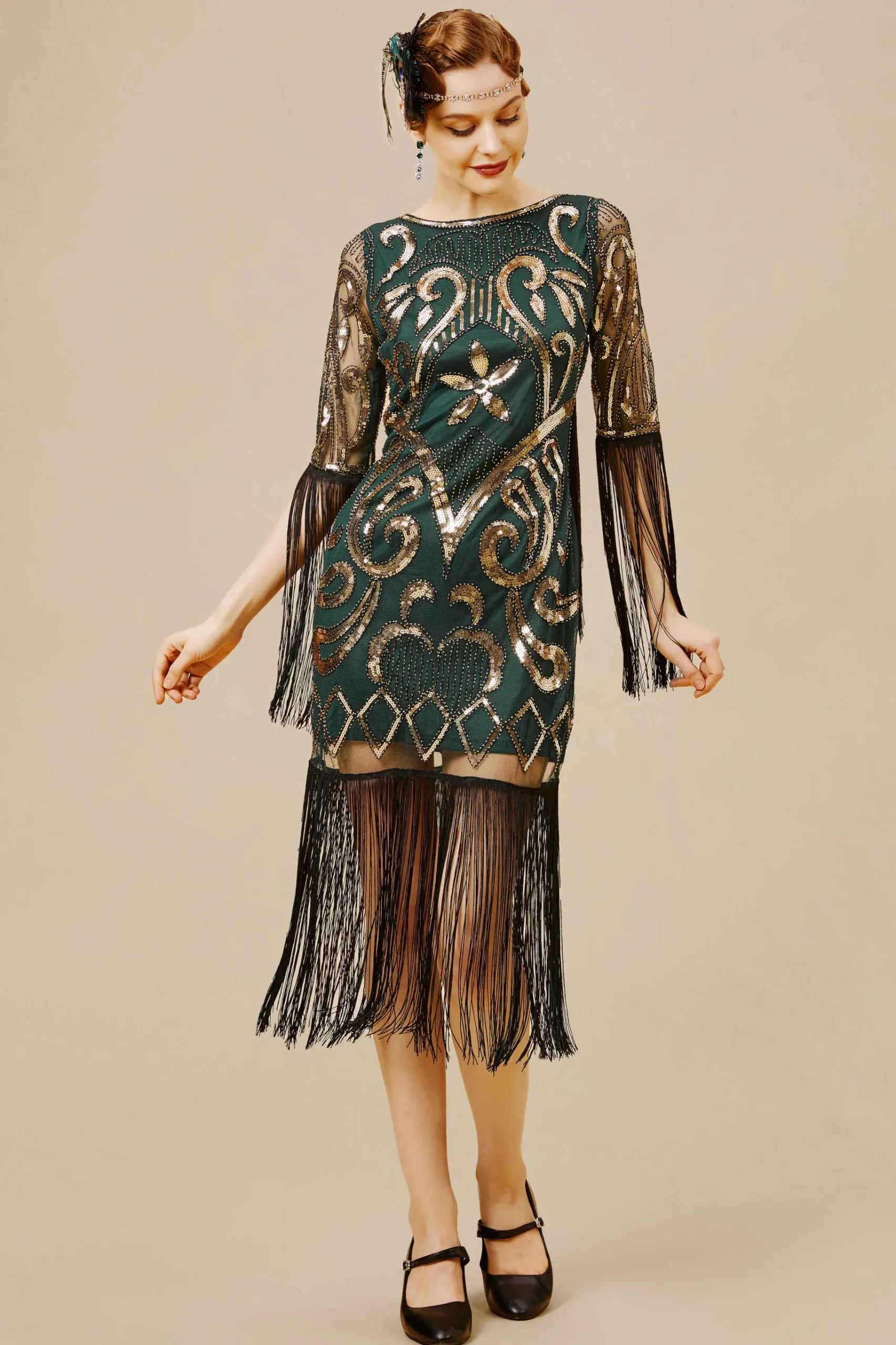 BABEYOND Dresses|Paisley Cut-Out Backless Fringe Dress
