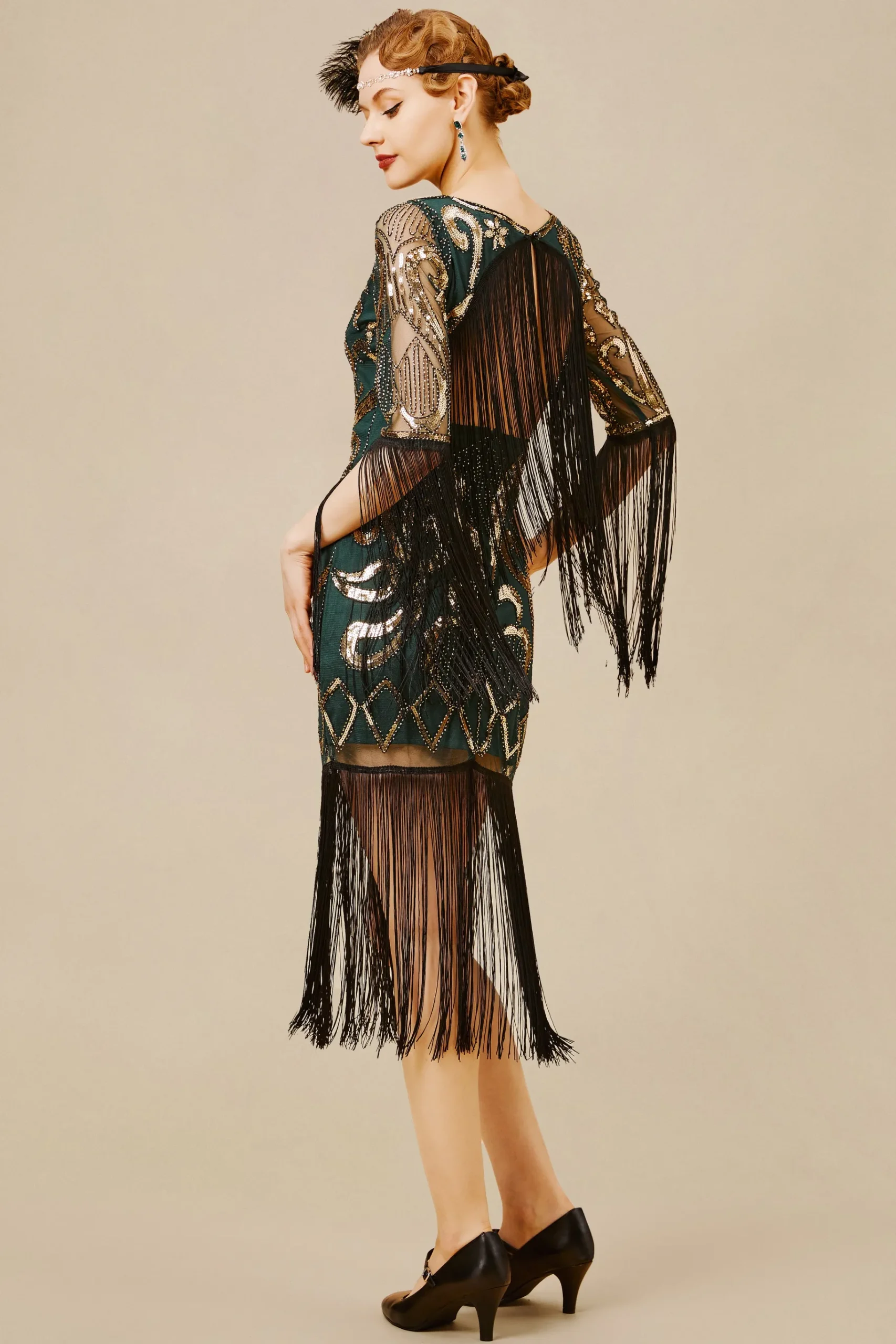 BABEYOND Dresses|Paisley Cut-Out Backless Fringe Dress