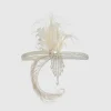BABEYOND Headpieces & Fascinators|Peacock Feather Pearl Tassel Headpiece Cream