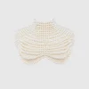 BABEYOND Shawls & Scarves|Pearl Body Chain Beaded Shawl Cream