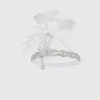 BABEYOND Headpieces & Fascinators|Pearl Studded Sequin Feather Headpiece White