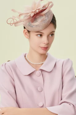 BABEYOND Headpieces & Fascinators|Pillbox Cambric Feather Fascinator Dusty Rose