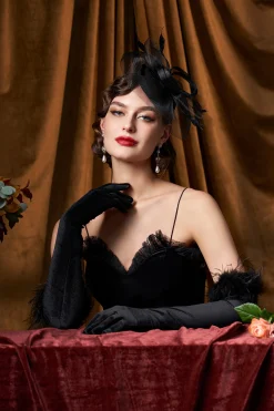 BABEYOND Headpieces & Fascinators|Pillbox Feather Bow Knot Fascinator