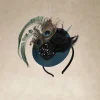 BABEYOND Headpieces & Fascinators|Pillbox Veil Peacock Fascinator Dark Green