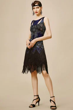 BABEYOND Dresses|Princesse Tam Tam Cut Out Flapper Dress Black/Blue