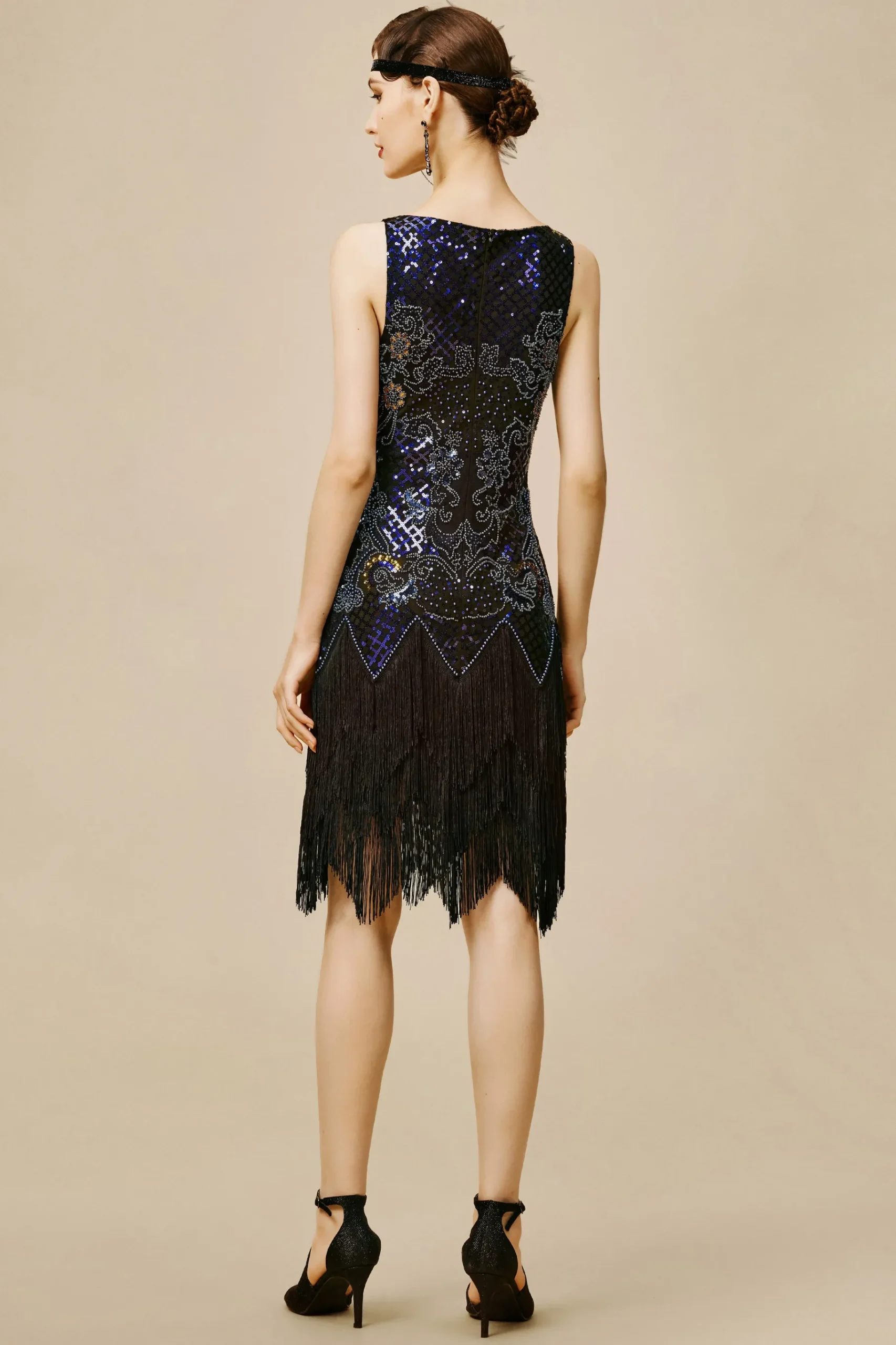 BABEYOND Dresses|Princesse Tam Tam Cut Out Flapper Dress Black/Blue