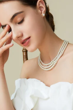 BABEYOND Jewelry|Remarkable Multi Strand Pearl Necklace White