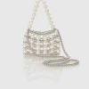 BABEYOND Handbags|Reticulated Beaded Evening Pearl Purse Cream