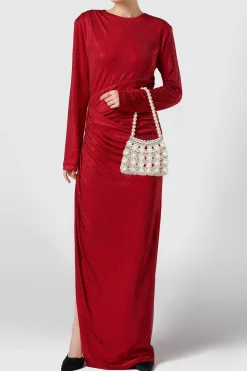 BABEYOND Handbags|Reticulated Beaded Evening Pearl Purse Cream