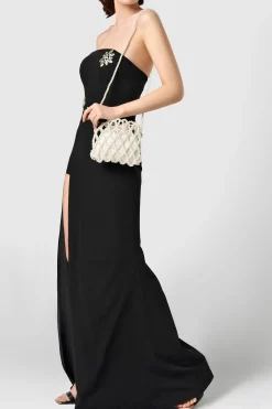 BABEYOND Handbags|Reticulated Beaded Pearl Bucket Purse