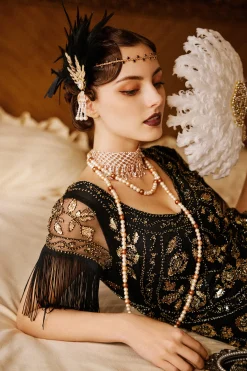 BABEYOND Headpieces & Fascinators|Retro Feather Gatsby Headband