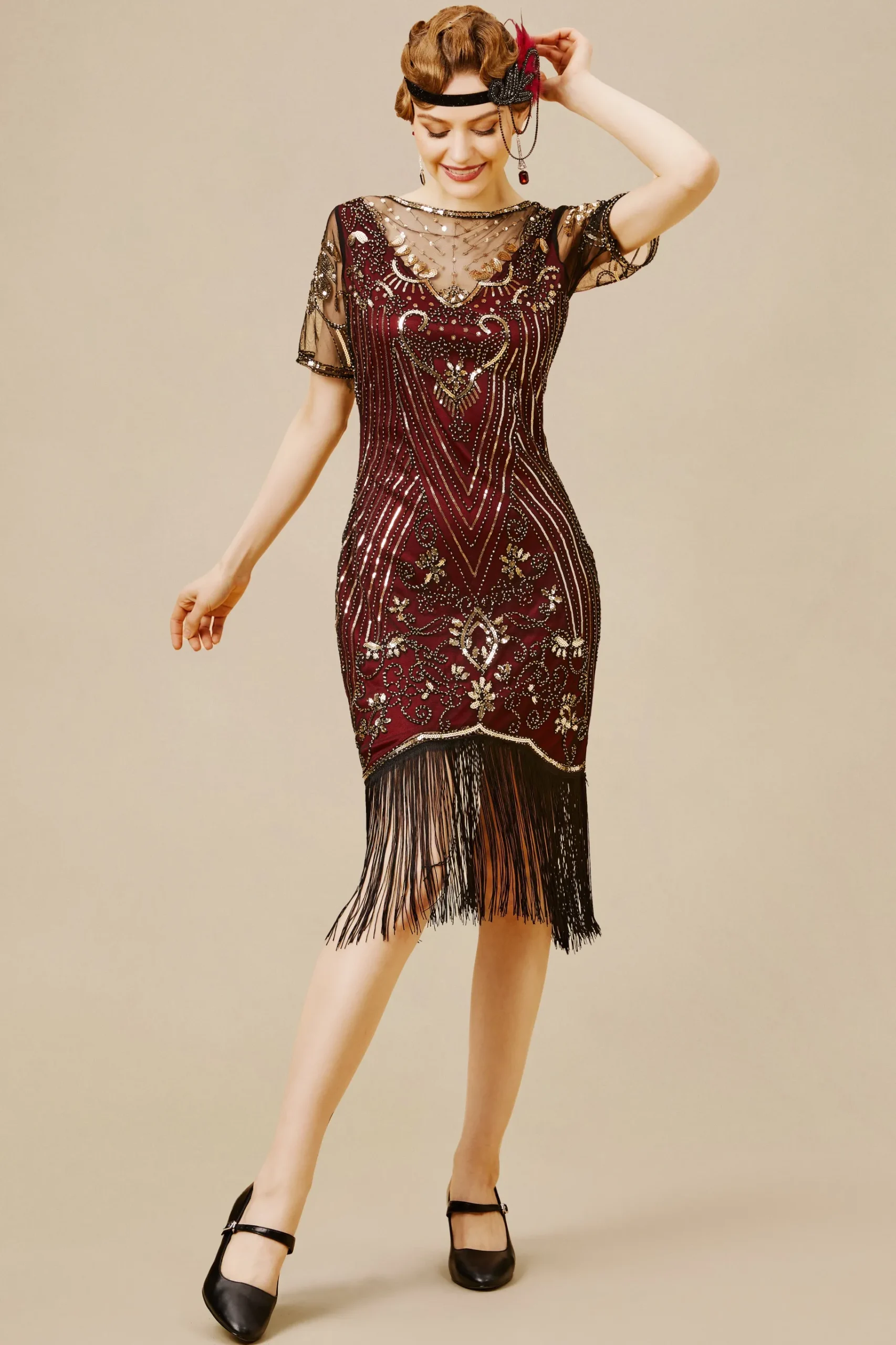 BABEYOND Dresses|Retro Glorious Paisley Fringe Flapper Dress