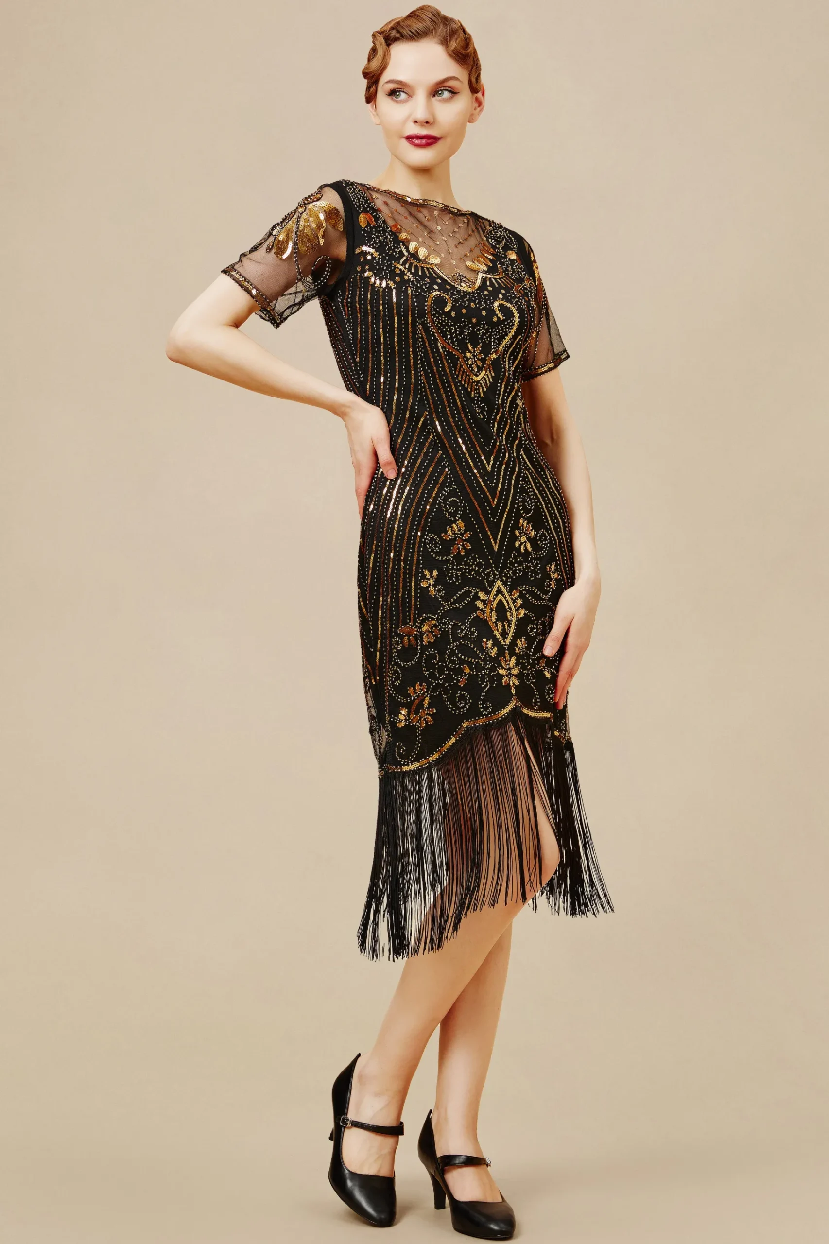 BABEYOND Dresses|Retro Glorious Paisley Fringe Flapper Dress