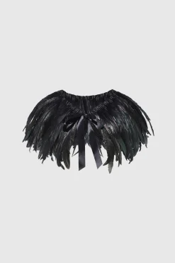 BABEYOND Shawls & Scarves|Retro 1920S Stunning Feather Shawl Black