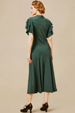 BABEYOND Dresses|Retro Tie Neck Midi Ruffle Dress