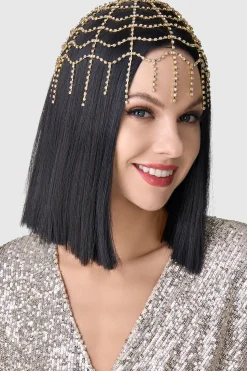 BABEYOND Headpieces & Fascinators|Rhinestone Chain Cap Headpiece Gold