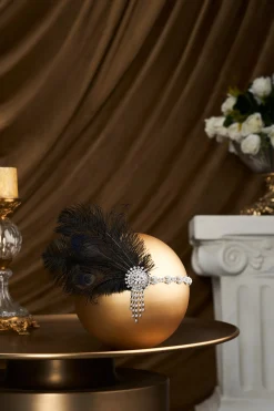 BABEYOND Headpieces & Fascinators|Rhinestone Chain Feather Headpiece