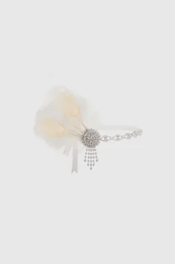 BABEYOND Headpieces & Fascinators|Rhinestone Chain Feather Headpiece