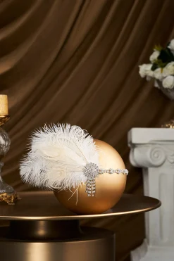 BABEYOND Headpieces & Fascinators|Rhinestone Chain Feather Headpiece