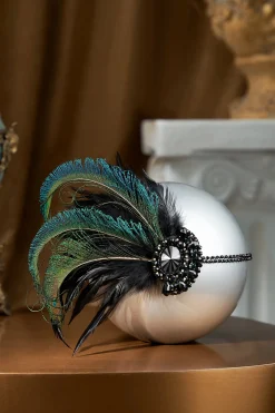 BABEYOND Headpieces & Fascinators|Rhinestone Peacock Feather Headband