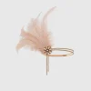 BABEYOND Headpieces & Fascinators|Rhinestone Studded Feather Headband Champagne