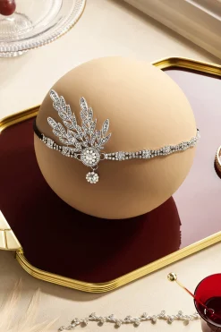 BABEYOND Headpieces & Fascinators|Rhinestone Studded Leaf Hairband