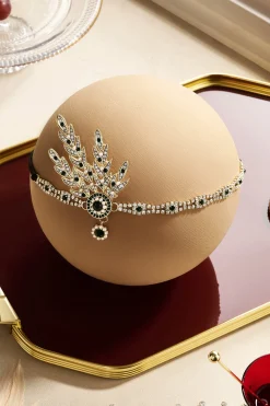 BABEYOND Headpieces & Fascinators|Rhinestone Studded Leaf Hairband