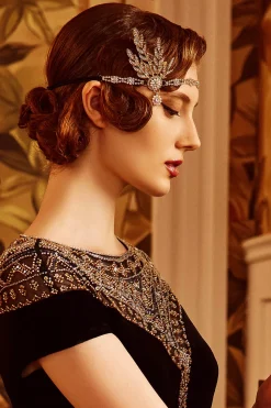 BABEYOND Headpieces & Fascinators|Rhinestone Studded Leaf Hairband