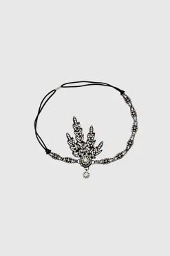 BABEYOND Headpieces & Fascinators|Rhinestone Studded Leaf Hairband