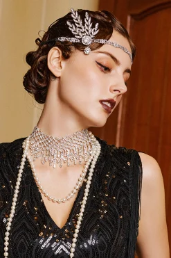 BABEYOND Headpieces & Fascinators|Rhinestone Studded Leaf Hairband
