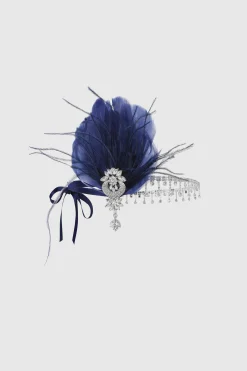 BABEYOND Headpieces & Fascinators|Rhinestone Studded Ostrich Feather Headband