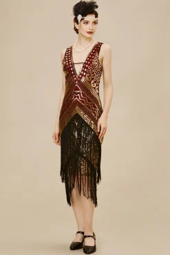 BABEYOND Dresses|Rolling 20S Deep V-Neck Prom Dress