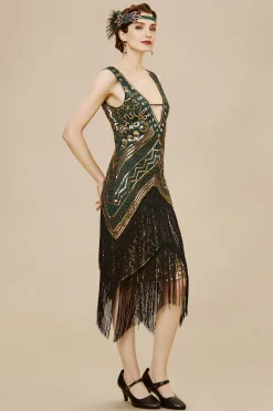 BABEYOND Dresses|Rolling 20S Deep V-Neck Prom Dress