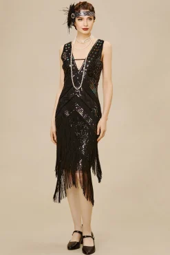 BABEYOND Dresses|Rolling 20S Deep V-Neck Prom Dress