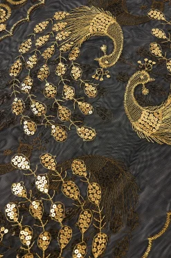 BABEYOND Shawls & Scarves|1920S Embroidered Sequin Peacock Shawl
