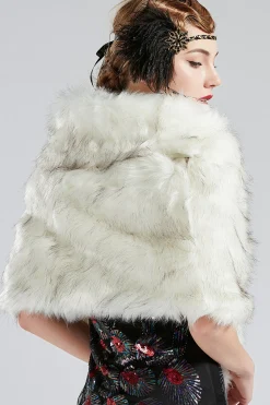 BABEYOND Shawls & Scarves|1920S Faux Fur Scarf Wrap Evening Cape