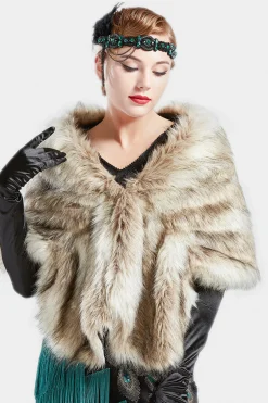 BABEYOND Shawls & Scarves|1920S Faux Fur Scarf Wrap Evening Cape