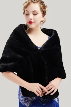 BABEYOND Shawls & Scarves|1920S Faux Fur Scarf Wrap Evening Cape