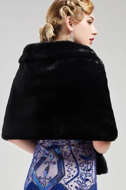 BABEYOND Shawls & Scarves|1920S Faux Fur Scarf Wrap Evening Cape