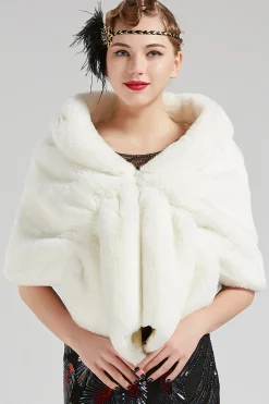 BABEYOND Shawls & Scarves|1920S Faux Fur Scarf Wrap Evening Cape