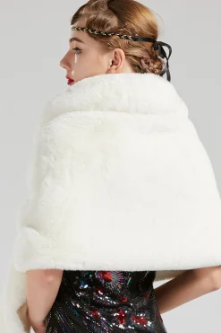 BABEYOND Shawls & Scarves|1920S Faux Fur Scarf Wrap Evening Cape