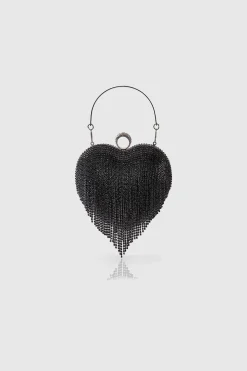 BABEYOND Handbags|1920S Heart Shape Rhinestone Tassel Clutch