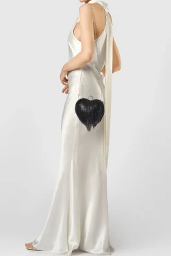 BABEYOND Handbags|1920S Heart Shape Rhinestone Tassel Clutch
