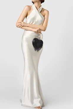 BABEYOND Handbags|1920S Heart Shape Rhinestone Tassel Clutch