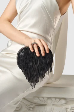 BABEYOND Handbags|1920S Heart Shape Rhinestone Tassel Clutch