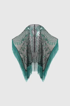 BABEYOND Shawls & Scarves|1920S Knee Length Fringed Shawl