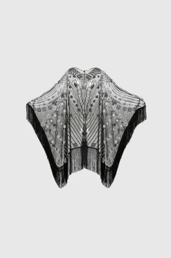 BABEYOND Shawls & Scarves|1920S Knee Length Fringed Shawl