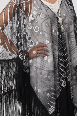 BABEYOND Shawls & Scarves|1920S Knee Length Fringed Shawl